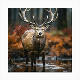 Stag In The Forest Canvas Print