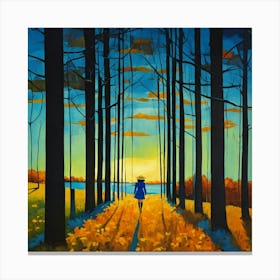 Sunset In The Woods 2 Canvas Print