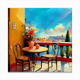 Patio With Table And Chairs Canvas Print