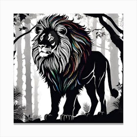 Lion In The Forest 9 Canvas Print