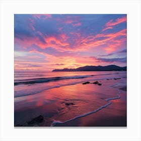 Sunset On The Beach 3 Canvas Print