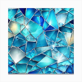Blue Glass Mosaic Background 1 Canvas Print