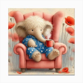 Elephant In Pajamas Canvas Print