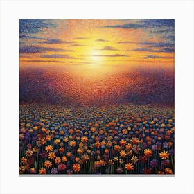 Sunset In The Meadow 4 Canvas Print