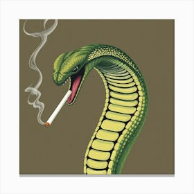 Cobra Smoking Cigarette Canvas Print