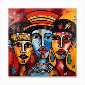 Three African Women Canvas Print