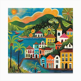 Kids Travel Illustration Rio 1 Canvas Print