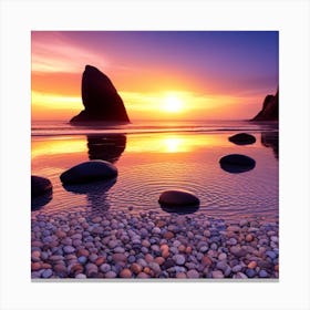 Sunset On The Beach 5 Canvas Print