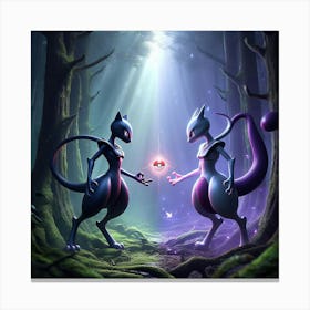 Pokemon In The Forest Canvas Print