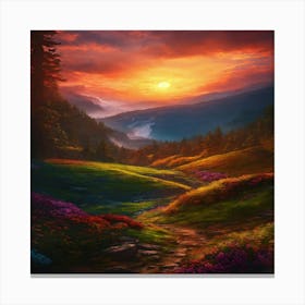 Sunset In The Mountains 4 Canvas Print