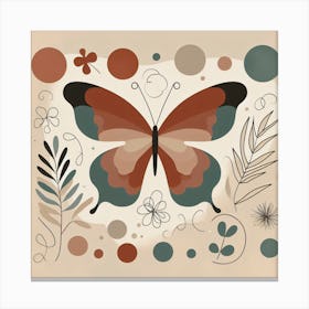 Boho Minimalist Butterfly Sq 1 Canvas Print