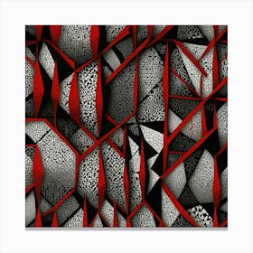 Abstract Red And Black Pattern 1 Canvas Print