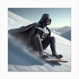 Darth Vader Goes Sledding Star Wars Art Print Canvas Print