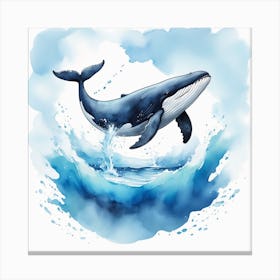 Whale In The Water Canvas Print