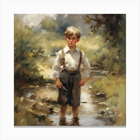 Graham In The Stream Canvas Print