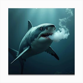 Shark Smoking Canvas Print