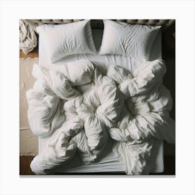 Bed With Pillows Canvas Print