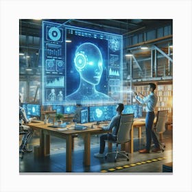 Robots In The Factory 6 Canvas Print