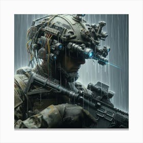 Soldier In The Rain Canvas Print