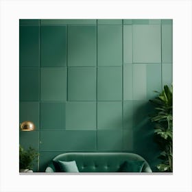 Green Living Room Canvas Print