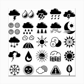 Weather Icons Set 6 Canvas Print