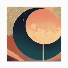 Moon And Clouds Canvas Print