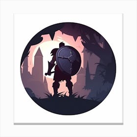 Knight In The Forest Canvas Print