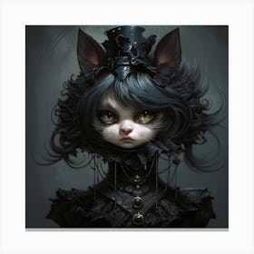 Gothic Chic Cat Canvas Print
