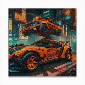 Pumpkin Car (Cyberpunk34) Canvas Print