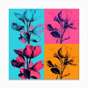 Andy Warhol Style Pop Art Flowers Cyclamen 2 Square Canvas Print