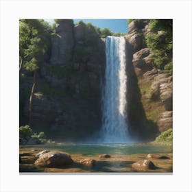 Waterfall - Waterfall Stock Videos & Royalty-Free Footage 3 Canvas Print