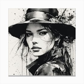 Woman In Hat Canvas Print