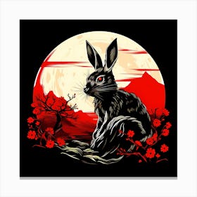 Hare In The Moonlight Canvas Print