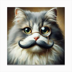 Mustache Cat Canvas Print