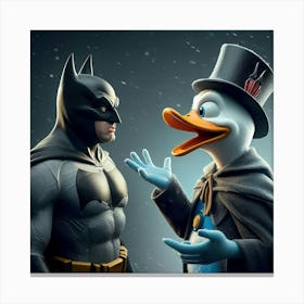 Batman And Donald Duck 3 Canvas Print