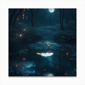 Full Moon In The Forest Canvas Print