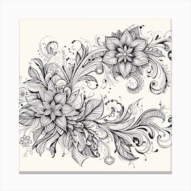Floral Doodle Canvas Print