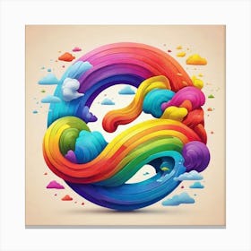 Colorful Letter E Canvas Print