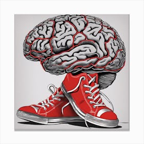 Brain And Sneakers Canvas Print