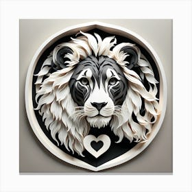 Lion With Heart Canvas Print