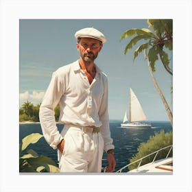 Man On A Boat 1 Canvas Print