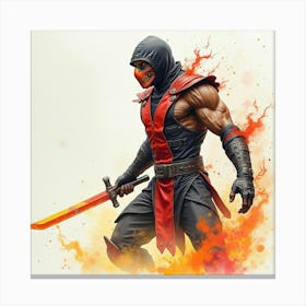 Mortal Kombat Ninja Fighter Concept Art (165) Canvas Print