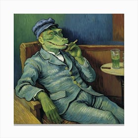 Alligator Smoking Canvas Print