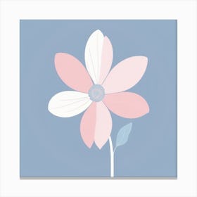 A White And Pink Flower In Minimalist Style Square Composition 514 Canvas Print