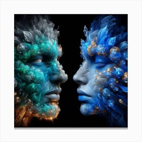 Two Faces With Crystals Canvas Print