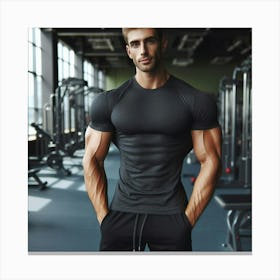 Muscular Man In Gym 3 Canvas Print