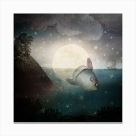The Fish Who Stole the Moon Canvas Print