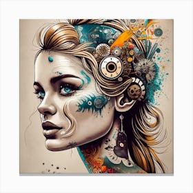 Vektor Create An Exquisite Ink Painting On White Canvas Print