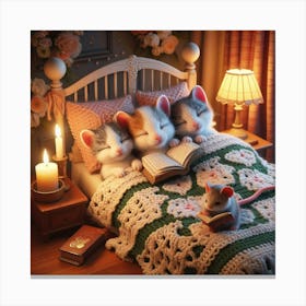 Cat In Bed Canvas Print
