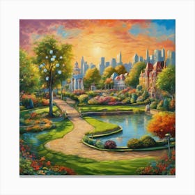 City In The Park Canvas Print